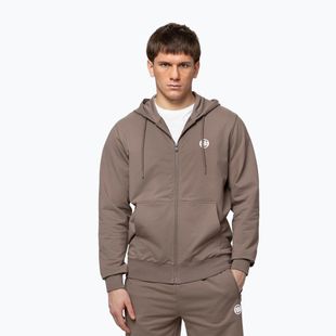 Férfi pulóver Pitbull Nugget Small Logo Hooded Zip brown savana