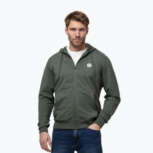 Férfi pulóver Pitbull Nugget Small Logo Hooded Zip sage green