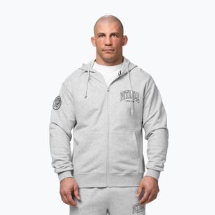Férfi pulóver Pitbull Badger Hooded Zip grey/melange