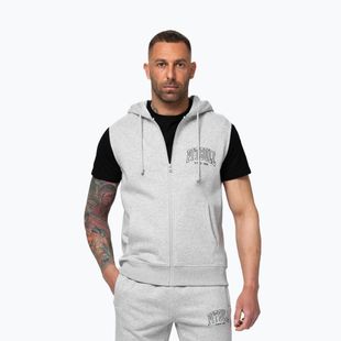 Férfi pulóver Pitbull Badger Hooded Vest Zip grey/melange