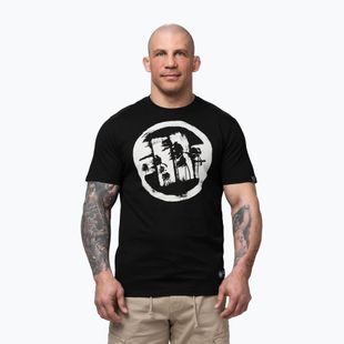 Férfi póló Pitbull Palms black logo