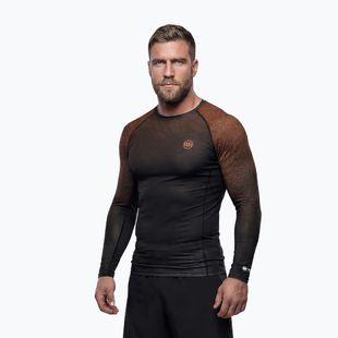Férfi hosszú ujjú rashguard Pitbull Belt Rashguard brown