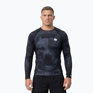 Férfi hosszú ujjú rashguard Pitbull World Rashguard black