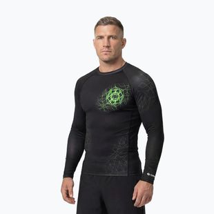 Férfi hosszú ujjú rashguard Pitbull Ray Rashguard fluo green