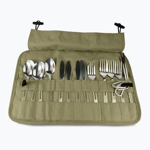 Evőeszköz készlet OFFLANDER Camping Cutlery Set with Case green