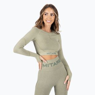 Női hosszú ujjú edzős felső MITARE Push Up Max Crop Top zöld K084