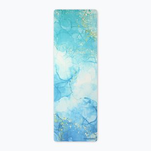 Jóga/fitness szőnyeg FORCEBAND Gold 4 mm kék/arany