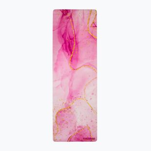 Jóga/fitness szőnyeg FORCEBAND Gold 4 mm rózsaszín/arany