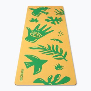 Jóga/fitness szőnyeg FORCEBAND Energy Yellow 4 mm zöld/sárga