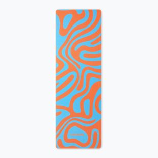 Jóga/fitness szőnyeg FORCEBAND Abstract Orange 4 mm narancssárga/kék
