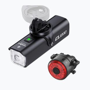 Kerékpáros lámpa szett TOWILD CL1000 + TL03 set black