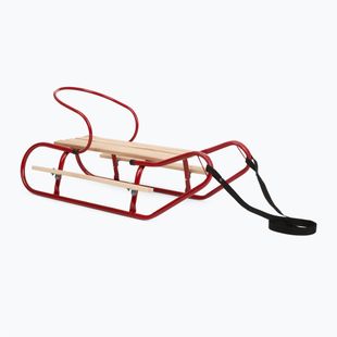 Fém szánkók HUMBAKA with backrest and footrests red