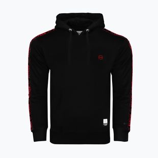 Férfi pulóver Octagon Stripe Hoodie black/red