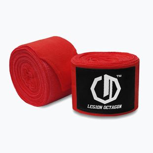 Boxkesztyű kötések Octagon Legion Standard 400 cm red