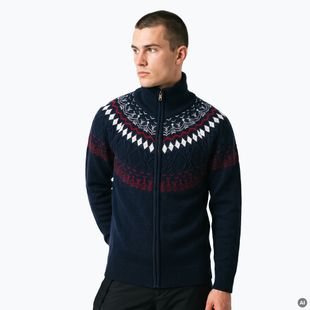 Férfi pulóver Woolcano SWT1093 Granatrowy/Kremowy