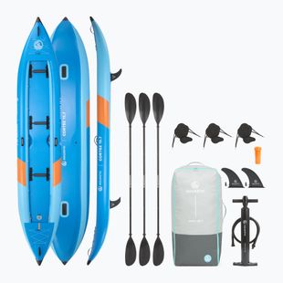 Háromszemélyes felfújható kajak AQUASTIC Cortez 15'7" hybrid blue