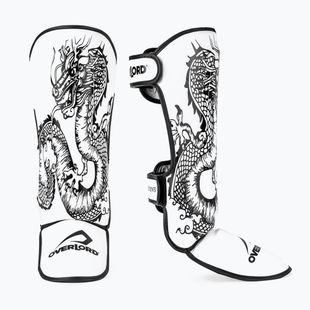 Overlord Legend fehér bőr sípcsont- és lábfejvédő 301005-W/M