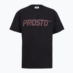 Férfi PROSTO Big Logo mosott fekete póló