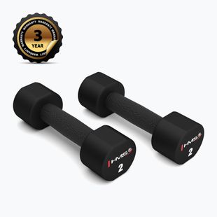 HMS HPT02 TPU súlyzók 2 db. 2 kg fekete