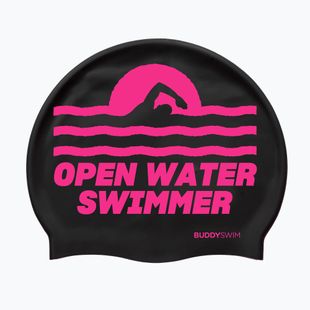 BuddySwim OWS szilikon úszósapka fekete / rózsaszín