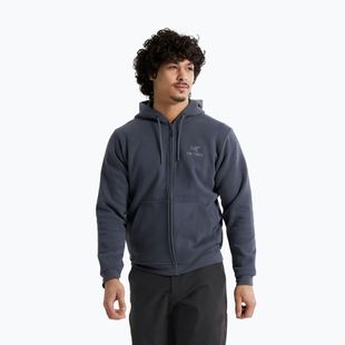 Férfi trekking polár pulóver Arcteryx Emblem Fleece Full-Zip Hoody dark stratus
