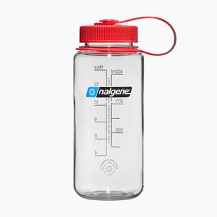 Nalgene széles szájú túravezető palack átlátszó/piros kupakkal