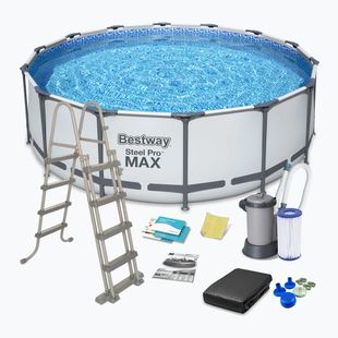 Fémvázas medence Bestway Steel Pro Max Pool Set 5612Z 488 x 122 cm szürke