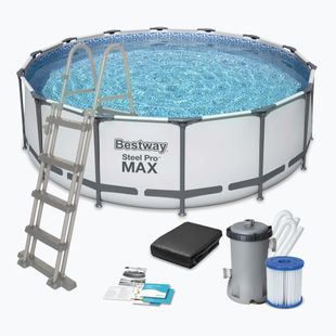 Fémvázas medence Bestway Steel Pro Max Pool Set 457 x 122 cm szürke