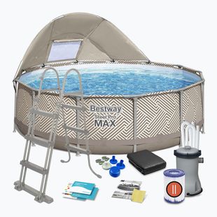 Fémvázas medence Bestway Steel Pro Max Pool Set 396 x 107 cm bézs