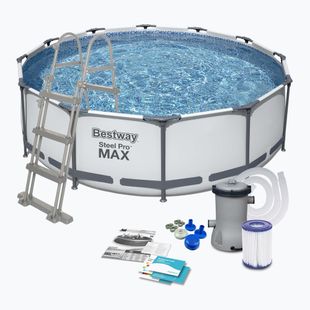 Fémvázas medence Bestway Steel Pro Max Pool Set 366 x 100 cm szürke
