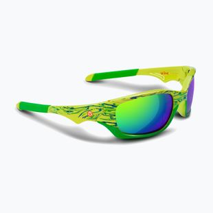 Gyerek napszemüveg Aztron Shine spark lime/wayve/polarized green/yellow mir/grey