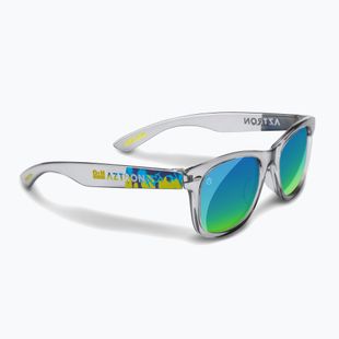 Gyerek napszemüveg Aztron Solar ice grey/graffiti/polarized blue/yellow mirror/grey.