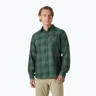 Férfi Helly Hansen Aker Flannel LS ing dzsungel zöld bivaly kockás ing