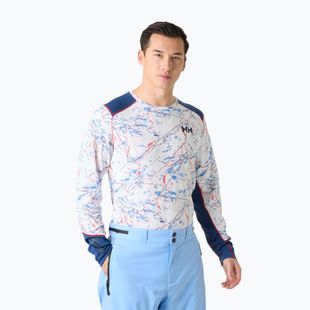 Férfi Termoaktiv pulóver Helly Hansen Lifa Active white slope map aop