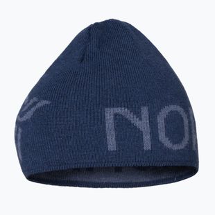 Téli sapka NORRONA MerinoUll Logo Beanie indigo night melange