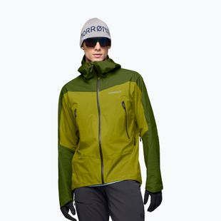 Férfi esőkabát NORRONA Falketind Gore-Tex golden lime/pesto