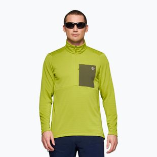 Férfi trekking pulóver NORRONA Femund Warm1 Zip Neck golden lime/olive night