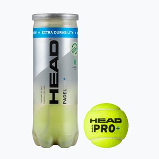HEAD Padel Pro+ padel labdák 3 db. sárga