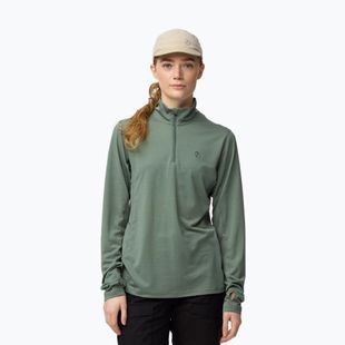 Női trekking pulóver Fjällräven Abisko Day Hike Half Zip patina green