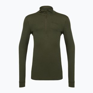 Férfi thermo pulóver Pinewood Abisko Merino Base Layer Half Zip d.mossgreen