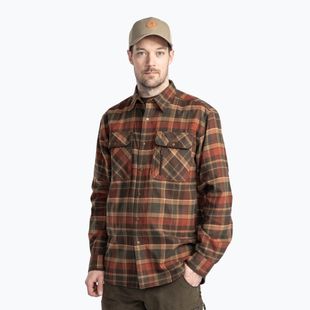 Férfi ing Pinewood Prestwick Exclusive d.green/terracotta