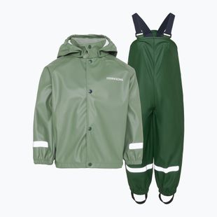 Gyerek esőruha szett Didriksons Slaskeman light moss