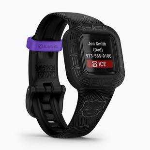 Gyerek okoskarkötő Garmin Vivofit Jr 3 Marvel Black Panther black