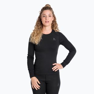 Női termoaktív felső ODLO Active Warm Bl Top Crew Neck black