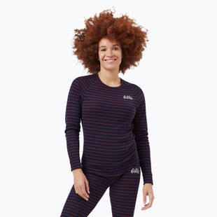 Női termoaktív felső ODLO Warm Originals Stripes Bl Top Crew Neck dark saphire