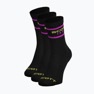 Zokni SCOTT Retro Casual Crew 3 pairs black