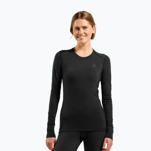 Női Termoaktiv pulóver ODLO Merino 200 Bl Top Crew Neck black