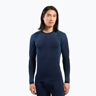 Férfi Termoaktiv pulóver ODLO Performance Warm Bl Top Crew Neck dark sapphire
