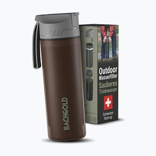Palack szűrővel Bachgold Selfpress Waterfilter 500 ml barna