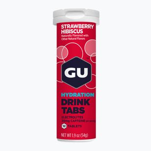 Izotóniás ital GU Hydration Drink 12 tabletta eper/hibiszkusz